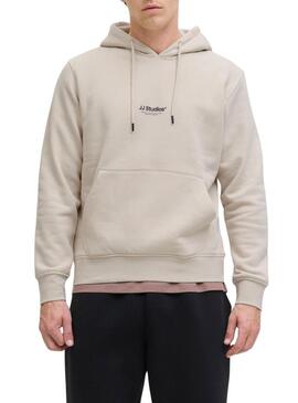 Felpa Jack and Jones Soho beige per uomo