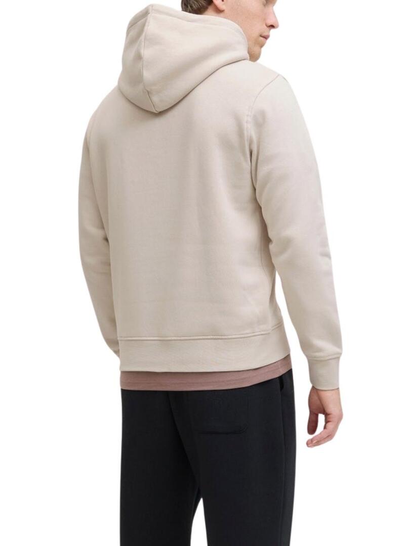 Felpa Jack and Jones Soho beige per uomo
