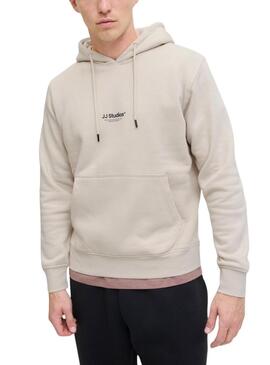 Felpa Jack and Jones Soho beige per uomo