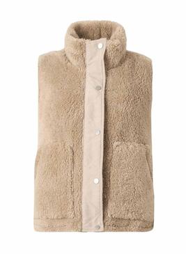Gilet Only Bari Teddy beige per donna