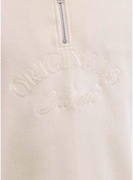 Felpa Jack and Jones Bleecker beige per uomo