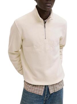 Felpa Jack and Jones Bleecker beige per uomo