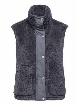 Gilet Only Bari Teddy grigio per donna