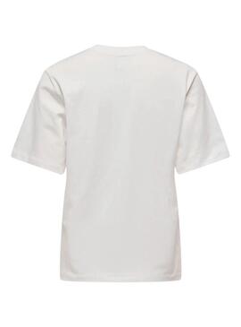 Maglietta bianca Only Siff con paillettes per donna