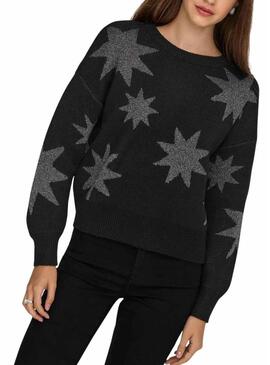Maglia Only Rosie Glitter nera per donna