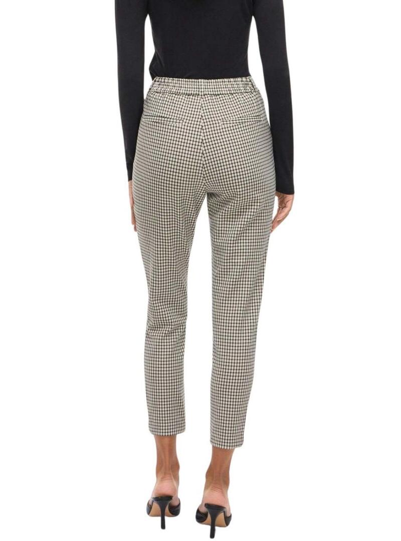 Pantaloni Vila Vivarone a quadri stampati per donna.