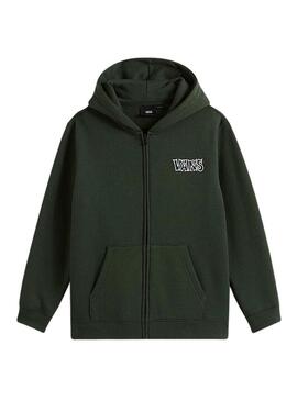 Felpa Vans Classified verde per bambina e bambino.