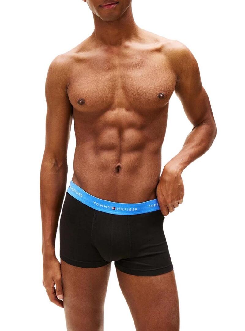 Pacco di 3 mutande Tommy Hilfiger Trunk Signature nere per uomo