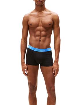 Pacco di 3 mutande Tommy Hilfiger Trunk Signature nere per uomo