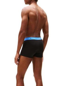 Pacco di 3 mutande Tommy Hilfiger Trunk Signature nere per uomo