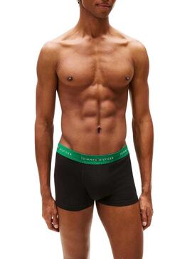 Pacco di 3 mutande Tommy Hilfiger Trunk Signature nere per uomo