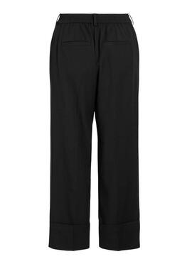 Pantaloni Vila Viellie neri diritti per donna