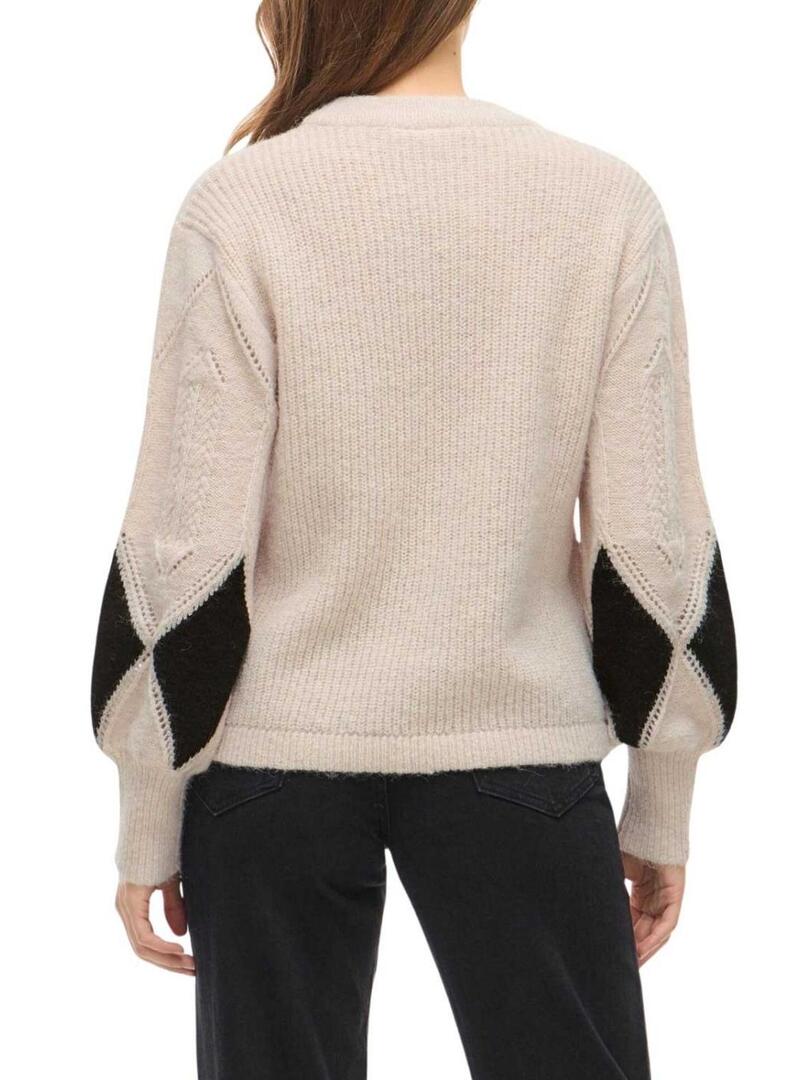 Maglia a rombi nera Vila Vituli per donna.