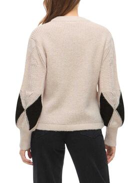 Maglia a rombi nera Vila Vituli per donna.