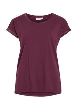 Maglietta Vila Vidreamers Glitter bordeaux per donne