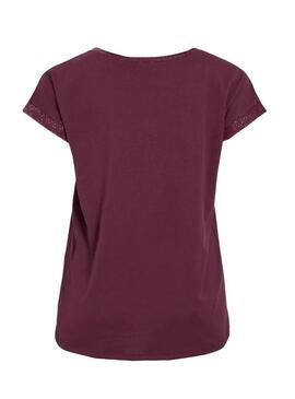 Maglietta Vila Vidreamers Glitter bordeaux per donne