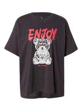 Maglietta Only Vivvi Enjoy grigia per donna.