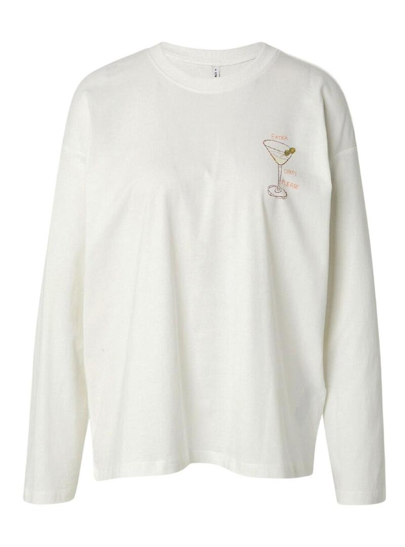 Maglietta bianca a manica lunga Only Vivvi per donna