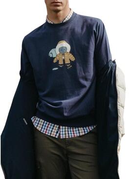 Piumino El Pulpo imbottito Artico reversibile beige e blu marino per uomo