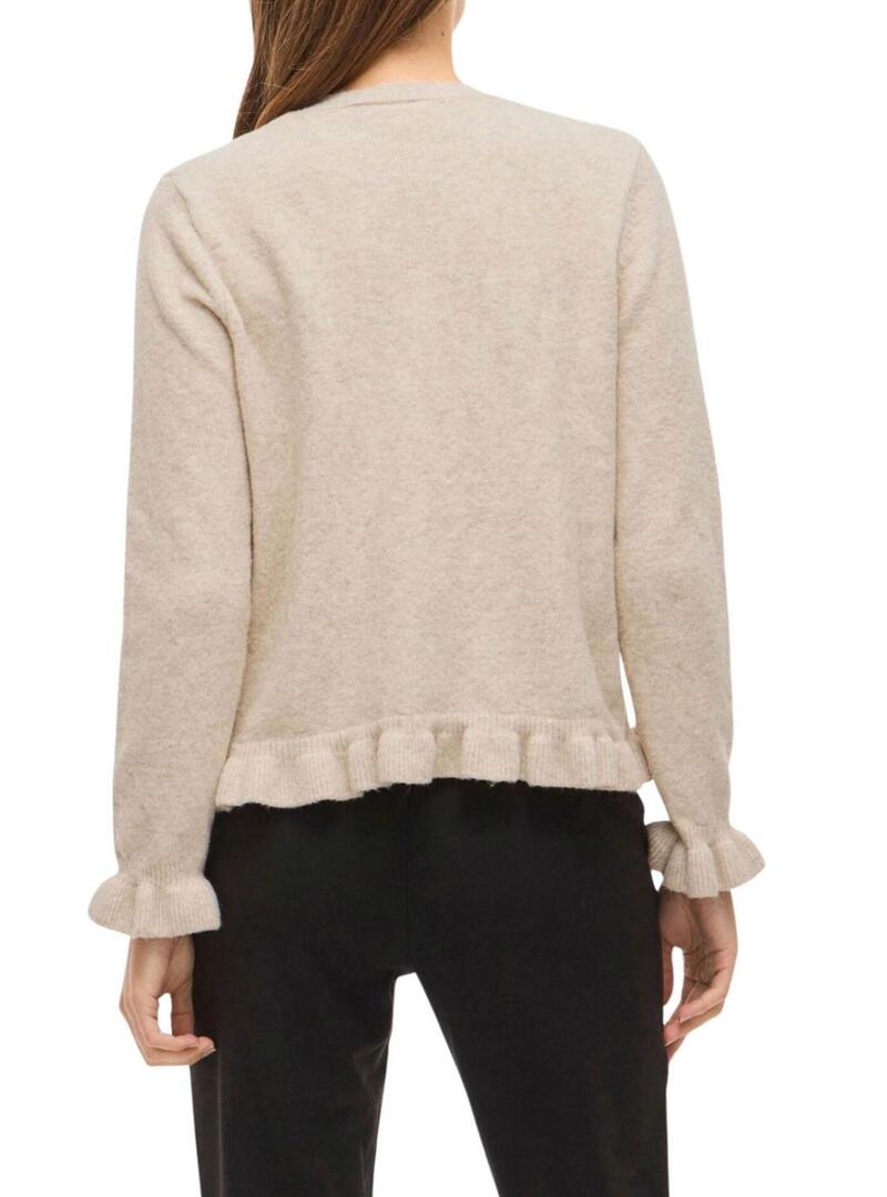 Giubbotto Vila Vijacia con balze beige per donna