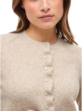 Giubbotto Vila Vijacia con balze beige per donna