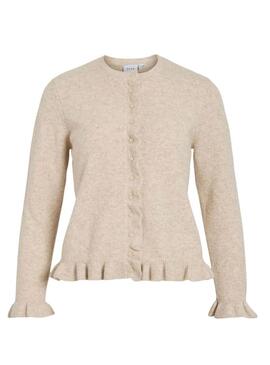 Giubbotto Vila Vijacia con balze beige per donna