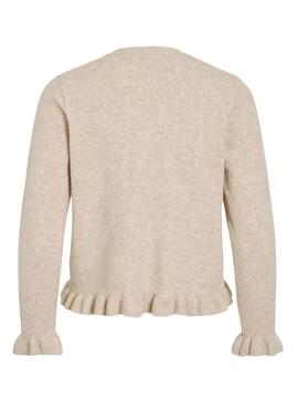 Giubbotto Vila Vijacia con balze beige per donna