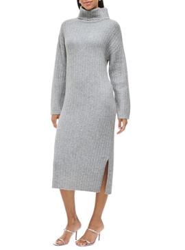 Abito Vila Vilassia in maglia collo alto grigio per donna