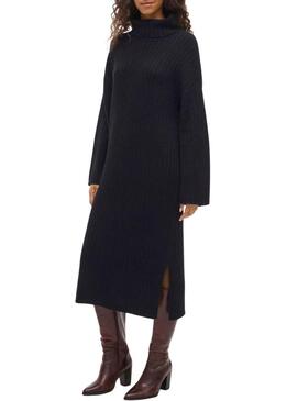 Abito Vila Vilassia in maglia collo alto nero per donna