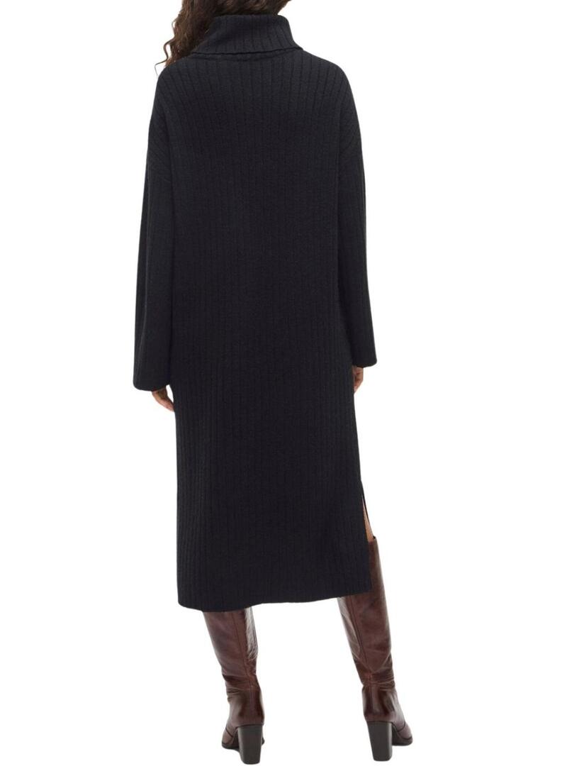 Abito Vila Vilassia in maglia collo alto nero per donna
