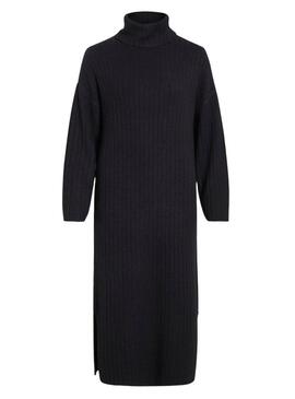 Abito Vila Vilassia in maglia collo alto nero per donna
