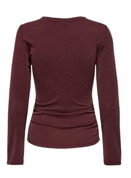 Maglietta Only Free Rib Slub granata per donna