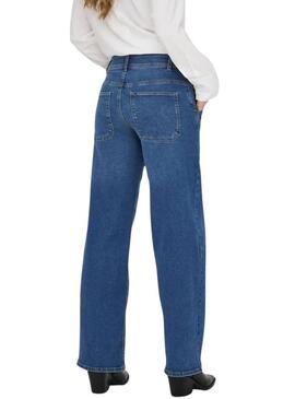 Pantaloni in denim Only Astoria a gamba ampia blu medio da donna.