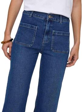 Pantaloni in denim Only Cypress con tasche a campana per donna