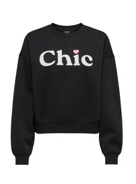 Felpa nera stampata Only Best per donna