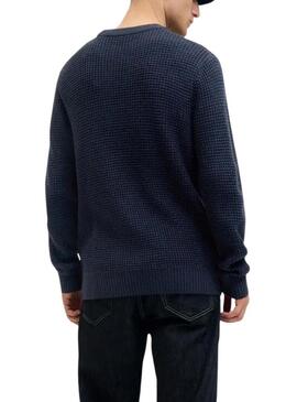 Felpa blu scuro Jersey Jack and Jones Global per uomo