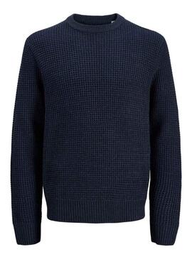 Felpa blu scuro Jersey Jack and Jones Global per uomo
