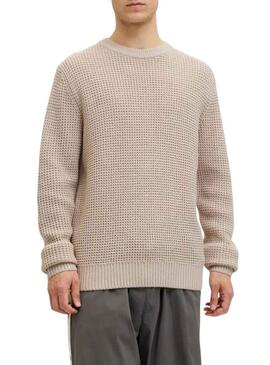 Maglione Jack and Jones Global beige per uomo