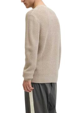 Maglione Jack and Jones Global beige per uomo