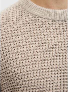 Maglione Jack and Jones Global beige per uomo