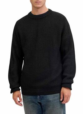 Maglia nera da uomo Jersey Jack and Jones Kaito