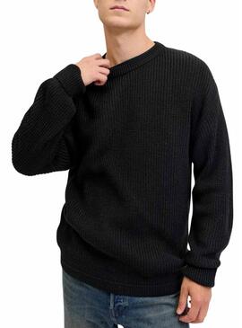 Maglia nera da uomo Jersey Jack and Jones Kaito