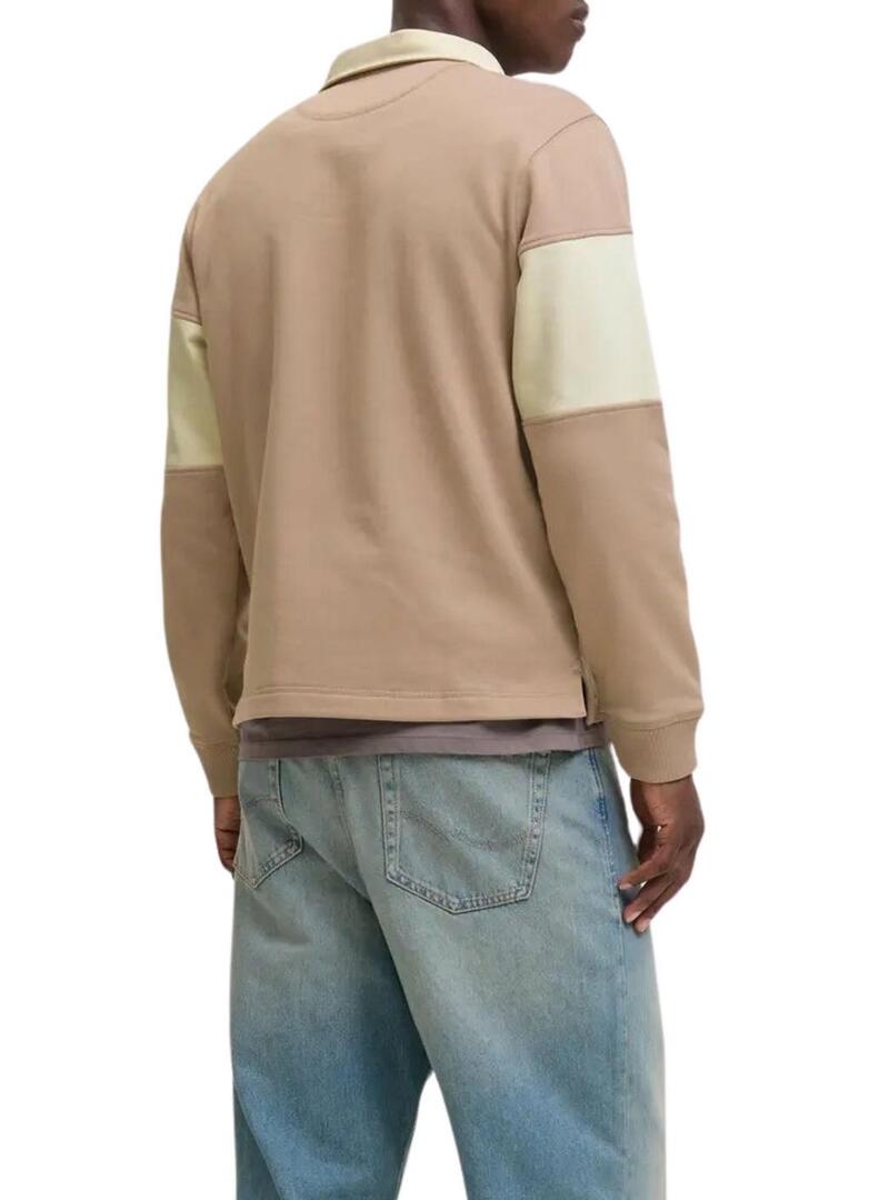 Polo Jack and Jones Norrebro cammello e beige per uomo.