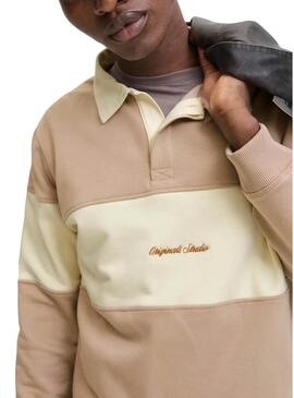 Polo Jack and Jones Norrebro cammello e beige per uomo.