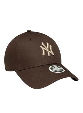 Cappellino New Era Essential Midi 9FORTY marrone per donna