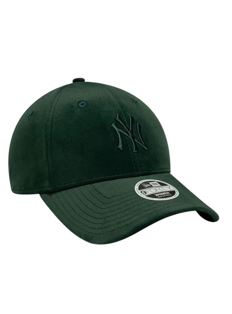 Cappellino New Era Velour 9FORTY New York Yankees verde per donna