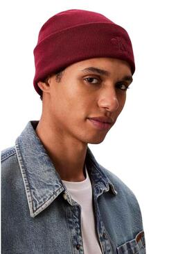 Cappello Calvin Klein logo CK bordeaux per uomo