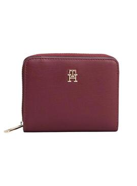 Borsa Tommy Hilfiger Icon con patta bordeaux per donna
