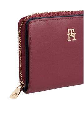 Borsa Tommy Hilfiger Icon con patta bordeaux per donna