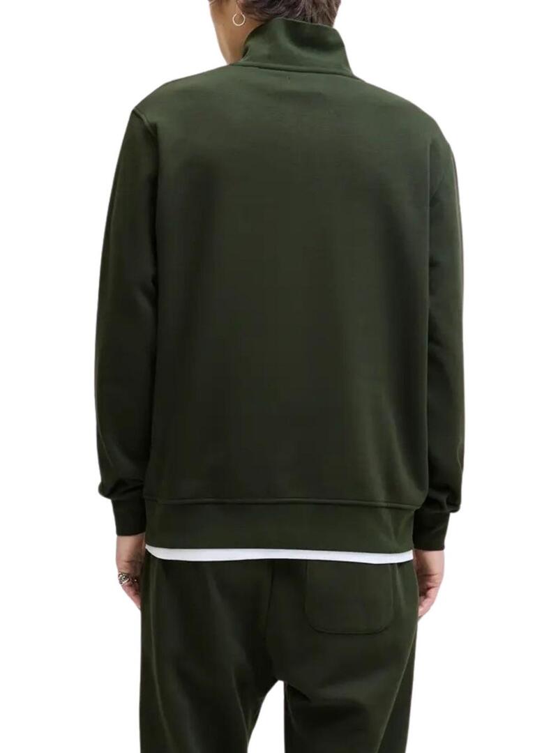 Felpa con zip Jack and Jones Soho verde per uomo